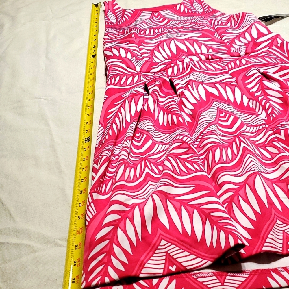 Pink Tropical Dress Womans Size Large MSRP $120. - Picture 3 of 9